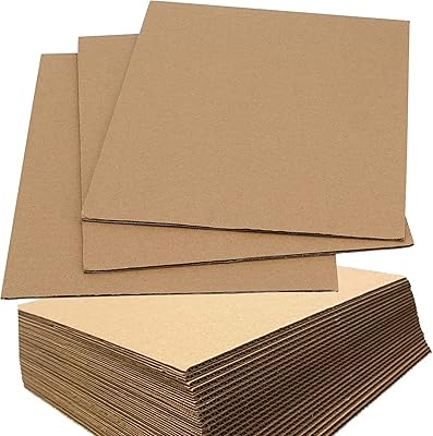 Primify 10 feuilles de carton papier kraft ondulé de 12" x 12"
