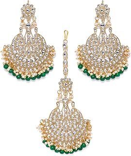 Boucles d'oreilles magentika et traditionnelles serties d'une base en métal kundan plaqué or