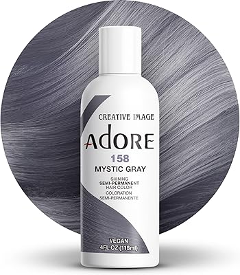 Teinture capillaire semi-permanente adore 158 mystic grey 4 oz 118 ml