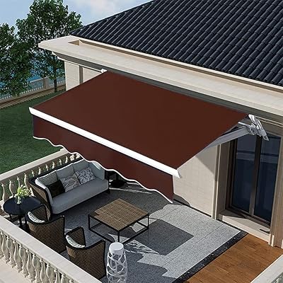 Parapluie d'extérieur pliant yatai avec manivelle rétractable, résistant aux uv et à l'eau