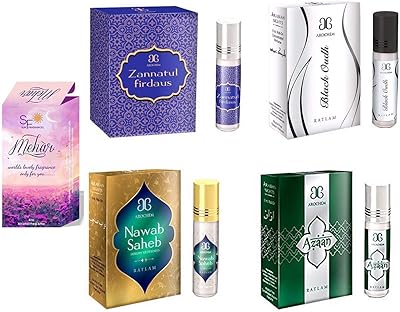 Parfum aromatique zanatal ferdous d'arjam, oud noir, nawab suhaib et aznan attar 4
