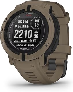Montre intelligente gps robuste garmin instinct 2 solar tactical edition - marron clair