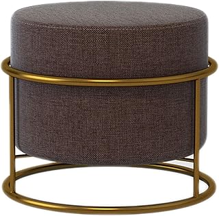 Repose-pieds rond avec volant ottoman doux, chaise à langer moderne en lin, banc