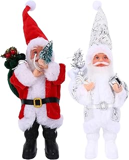 Toyvian 2 pièces décoration de noël père noël, figurine poupée père noël, ornement