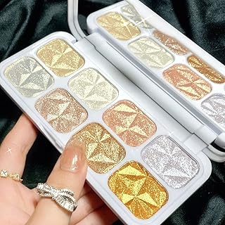 Palette de maquillage surligneur evpct 8 couleurs d'illuminadores de makeup gold cheek diamond