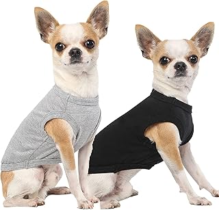 The white shop chemises pour chiens, t-shirt doux et fin, lot de 2