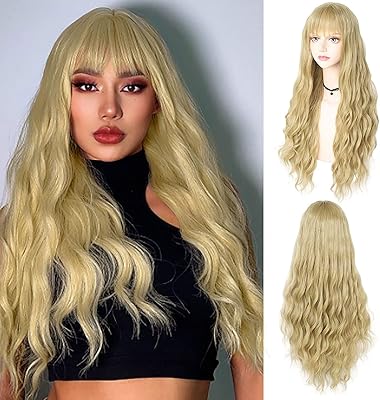 Bonnet anogol + perruque lolita blonde, perruque longue ondulée avec frange perruque cosplay lolita pour fête d'halloween. Diaytar : Parce que vous méritez le meilleur sans vous ruiner