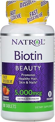 Comprimés natrol à dissolution rapide 5000 mcg de biotine - paquet de 90