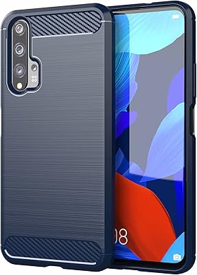 Coque pour huawei nova 5t pro, motif de texture en fibre de carbone