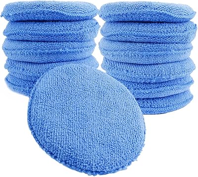 Oriti 12pcs applicateur de cire en microfibre, tampons applicateurs de détails en microfibre