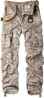 Pantalon en coton pour hommes au design militaire camouflage avec 8 poches