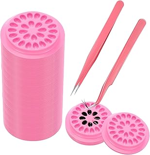 100 pièces de tampons de palette de colle rose pour extensions de cils