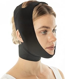 Vêtement de compression post-chirurgicale enveloppant le bandage pour le cou, le menton, le visage,