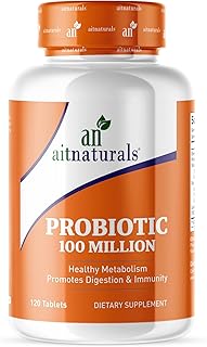Aitnaturals 100 millions de probiotiques acidophilus supplément 120 comprimés soutient la santé digestive