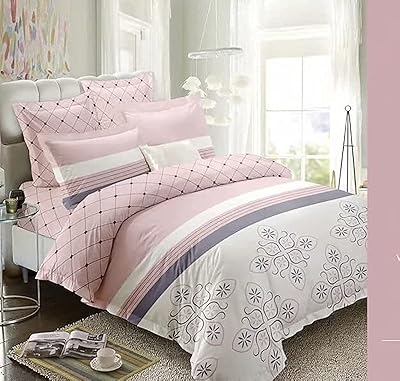Parure de lit en coton de haute qualité, 4 pièces, olive (rose)