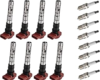 Voici un lot de 8 pièces de bobine d'allumage et bougie d'allumage compatibles