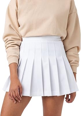 Jupe de tennis patineuse plissée taille haute pour femme, jupe d'uniforme d'école ligne