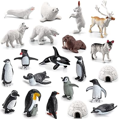 Jouet de figurines d'animaux arctiques de 21 pièces, ensemble de figurines d'animaux arctiques