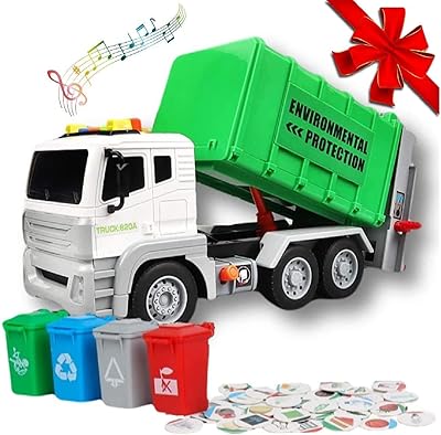 Jouet de camion poubelle de beauté jouet recyclage des déchets avec 4