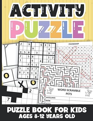 Livre de puzzles d'activités pour les enfants âgés de 8 à 12 ans