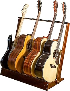 Support de guitare multi-guitare pliable en bois massif avec présentoir de guitare à