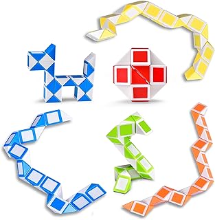 Jouet mini serpent janwoo 6 pièces 24 cubes torsadés et jouet fidget règle