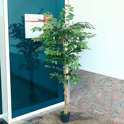 Yatai ficus artificiel semi-naturel de 2,1 m de hauteur, plantes artificielles en pot