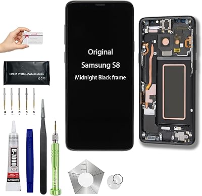 Samsung galaxy s8 5,8 pouces kit de réparation de luxe véritable écran tactile