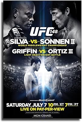 Hyynn anderson silva vs chael sonnen ii affiche de sport, peinture décorative
