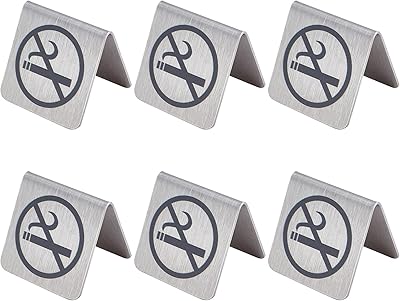 6 pièces en acier inoxydable panneau de table non-fumeur réservation