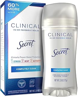 Déodorant anti-transpirant secret à force clinique pour femme, solide invisible, parfaitement propre, 75