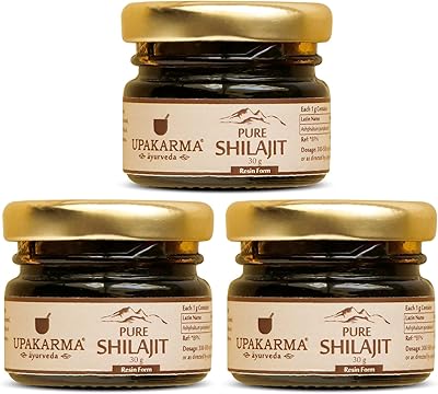 Upakarma shilajit résine/shilajit pure, naturelle, authentique ayurvédique, 30 g, pack en vrac