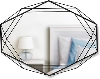 Miroir mural umbra de prisma, cadre géométrique ovale moderne pouvant être installé verticalement