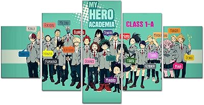 Affiche murale d'anime japonais siri my hero academia 5 pièces d'affiches sur toile