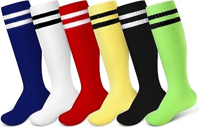 6 paires de chaussettes de football pour enfants en bas âge, respirantes au-dessus du genou, chaussettes tubulaires pour garçons, chaussettes de football à rayures, bas de sport uniformes. Le discount haut de gamme, c'est possible avec Diaytar