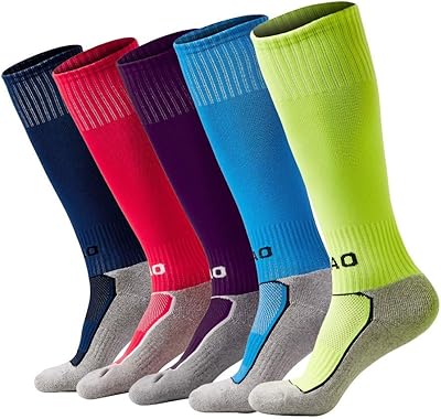 5 paires de chaussettes de football pour enfants garçons et filles, chaussettes