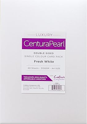 Carte premium crafters companion cintura pearl fresh, blanche, format a4, paquet de 40