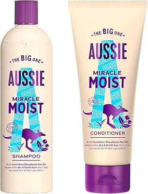 Aussie moist moisture duo shampooing - shampoing 250 ml + après-shampooing 170 ml
