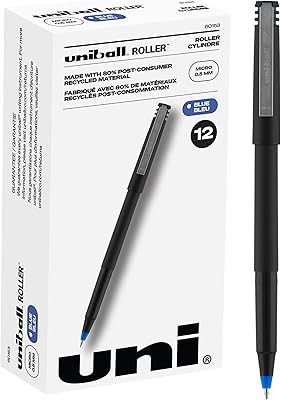 Stylos à bille uni-ball pointe fine 05 mm bleu paquet de 12