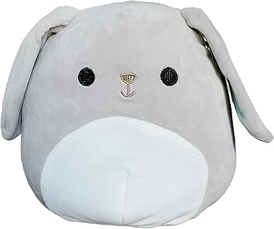Squishmallow kelly toy peluche douce officielle easter squad (8", valentina grey bunny)
