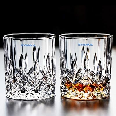 Ensemble de 4 verres à whisky ronds de luxe importés cianca vintage, ensemble