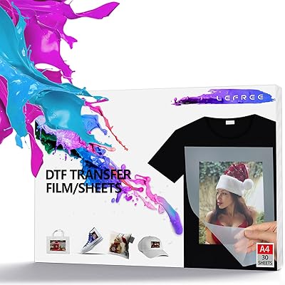 Papier de transfert dtf, 30 feuilles a4 de papier de sublimation dtf, papier