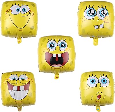 5pcs 18 " ballons bob l'éponge zhulia en aluminium ballons carrés