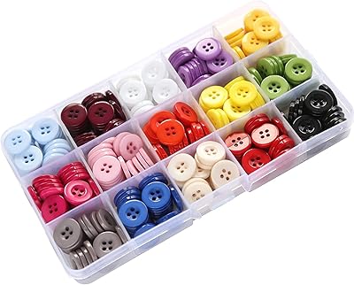 Boutons de couleur siosi 5-8 pouces (15 mm) mélange de 15 boutons