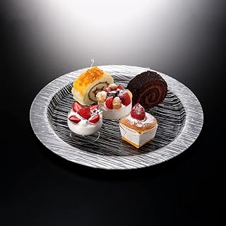 Plateau de service rond fago en acrylique park design, taille 40 cm, transparent/argenté