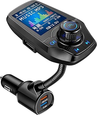 Transmetteur radio fm bluetooth sans fil pour voiture avec écran couleur de 18