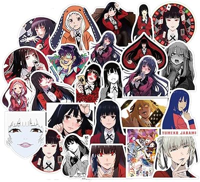 50pcs kakegurui autocollants pour ordinateur portable, autocollants en vinyle imperméables d'anime japonais