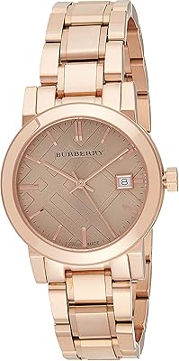 Montre pour femme burberry avec cadran estampé et bracelet en acier inoxydable