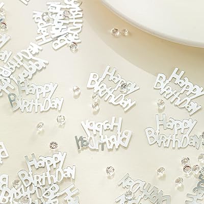 Confettis en feuille d'argent emaan pour cadeaux d'anniversaire (argent)