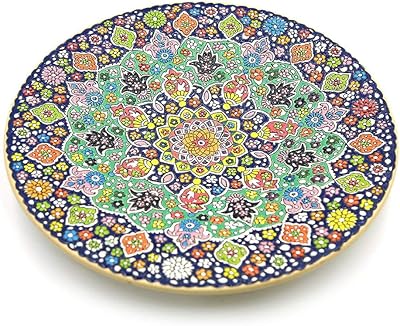 Grand plat turc en céramique fait main, taille 39 x 40 cm